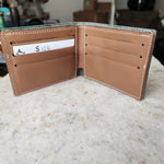 Bi-Fold Wallet (Patent Gator Belly Print/Natural accent)