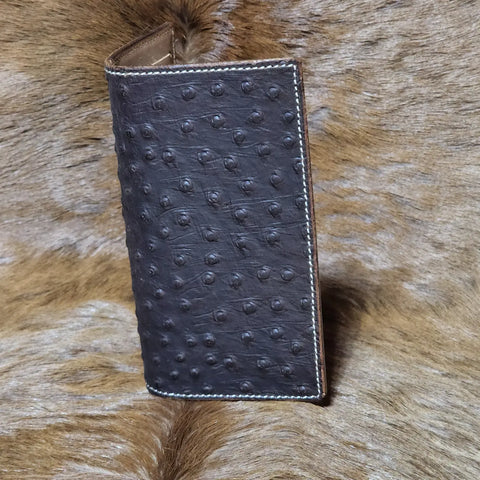 Roper Wallet (Dark Brown Ostrich Print)